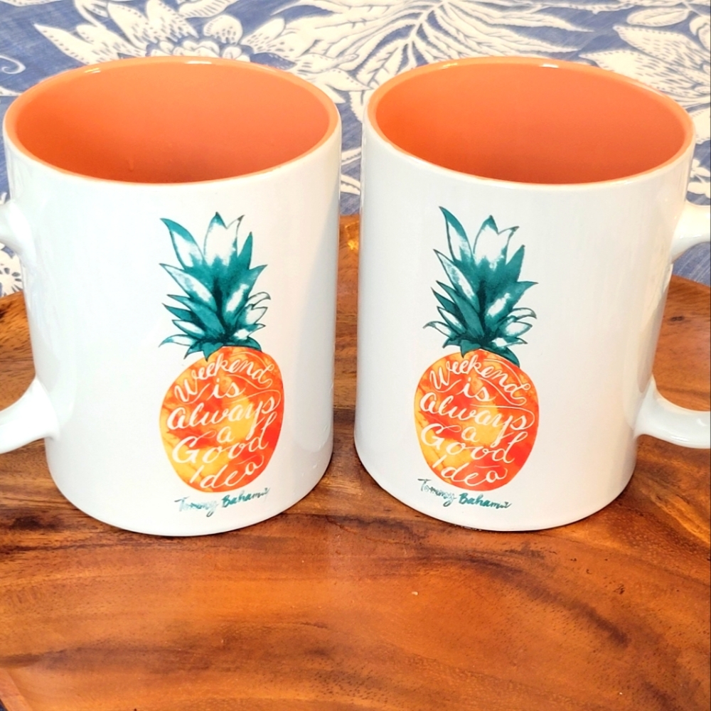 Tommy Bahama Pineapple Coffee Mugs